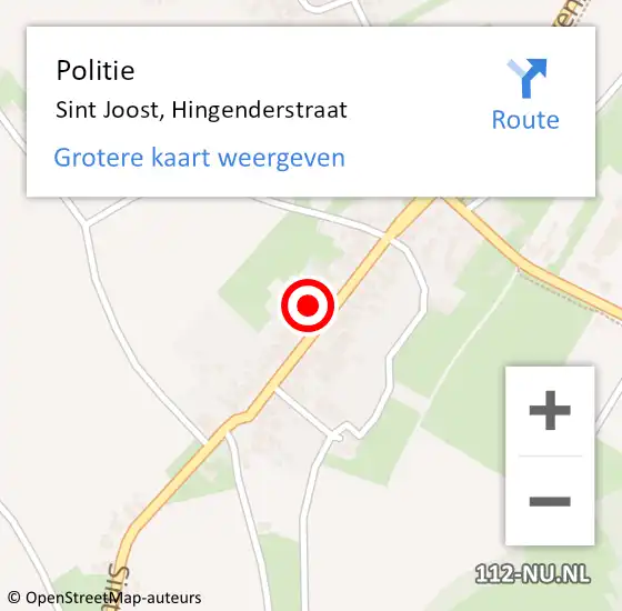 Locatie op kaart van de 112 melding: Politie Sint Joost, Hingenderstraat op 31 mei 2021 15:39