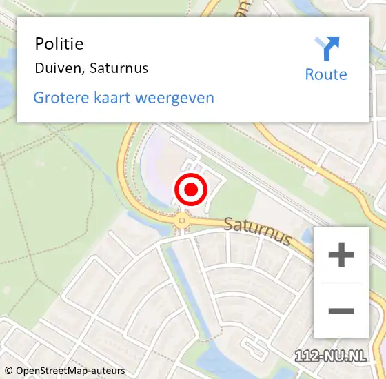 Locatie op kaart van de 112 melding: Politie Duiven, Saturnus op 31 mei 2021 15:49