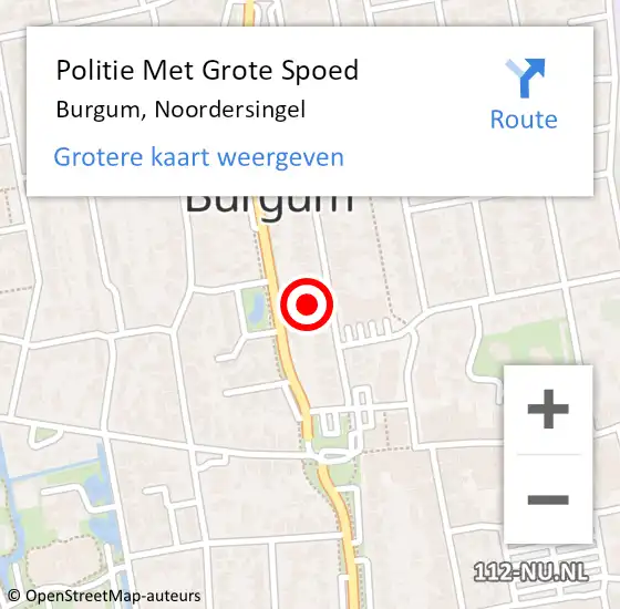 Locatie op kaart van de 112 melding: Politie Met Grote Spoed Naar Burgum, Noordersingel op 31 mei 2021 15:54