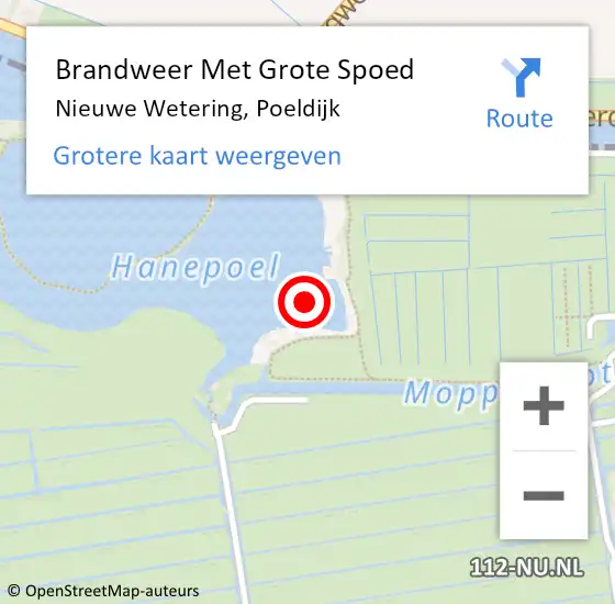 Locatie op kaart van de 112 melding: Brandweer Met Grote Spoed Naar Nieuwe Wetering, Poeldijk op 31 mei 2021 16:07