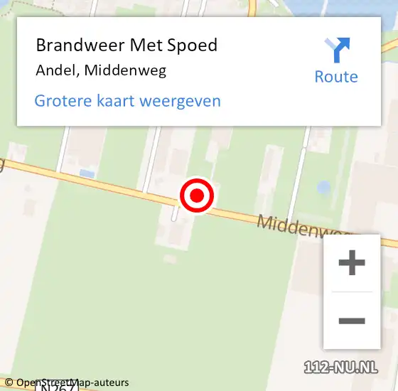 Locatie op kaart van de 112 melding: Brandweer Met Spoed Naar Andel, Middenweg op 31 mei 2021 16:34