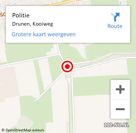 Locatie op kaart van de 112 melding: Politie Drunen, Kooiweg op 8 september 2013 13:59