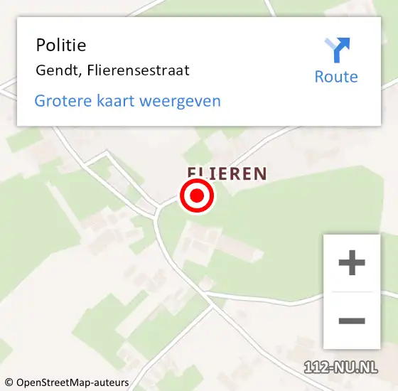 Locatie op kaart van de 112 melding: Politie Gendt, Flierensestraat op 31 mei 2021 17:22