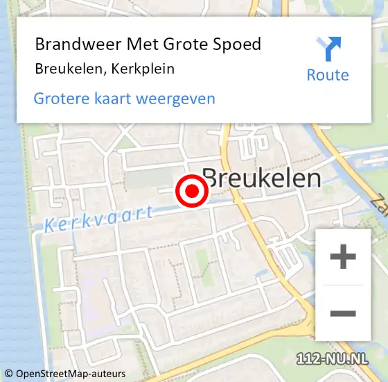 Locatie op kaart van de 112 melding: Brandweer Met Grote Spoed Naar Breukelen, Kerkplein op 31 mei 2021 17:39