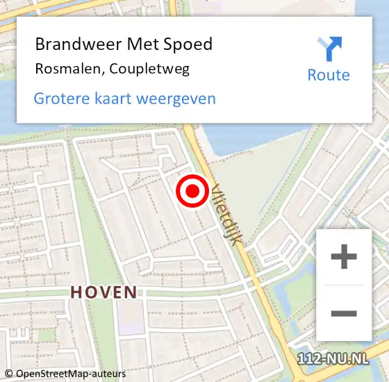 Locatie op kaart van de 112 melding: Brandweer Met Spoed Naar Rosmalen, Coupletweg op 31 mei 2021 17:54