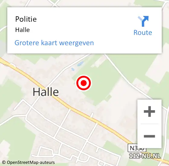 Locatie op kaart van de 112 melding: Politie Halle op 31 mei 2021 18:25