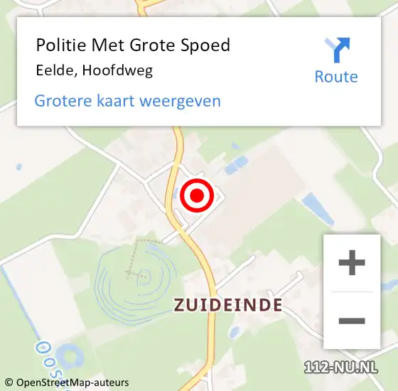 Locatie op kaart van de 112 melding: Politie Met Grote Spoed Naar Eelde, Hoofdweg op 31 mei 2021 18:46