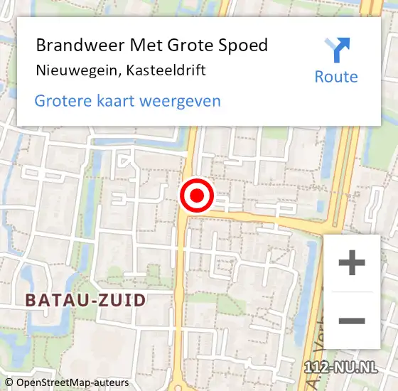 Locatie op kaart van de 112 melding: Brandweer Met Grote Spoed Naar Nieuwegein, Kasteeldrift op 31 mei 2021 19:18