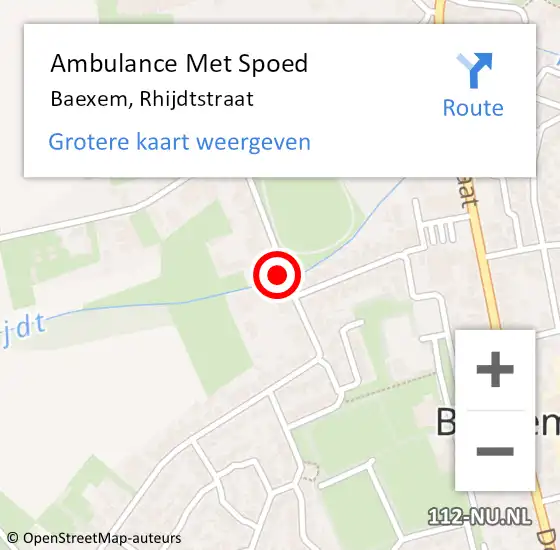 Locatie op kaart van de 112 melding: Ambulance Met Spoed Naar Baexem, Rhijdtstraat op 31 mei 2021 20:11