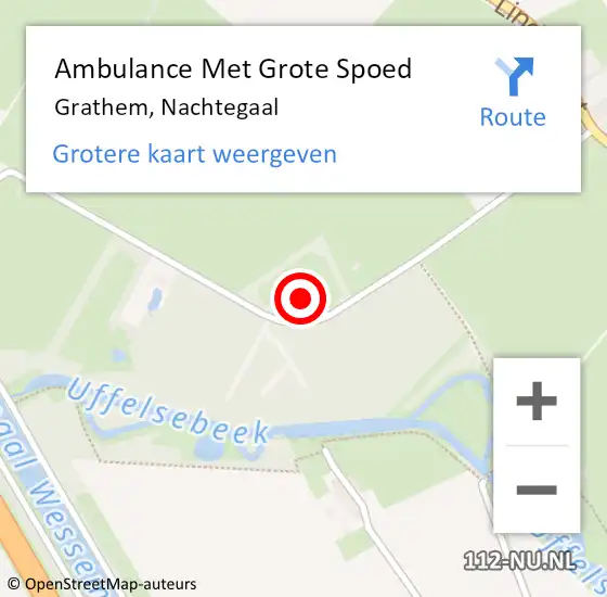 Locatie op kaart van de 112 melding: Ambulance Met Grote Spoed Naar Grathem, Nachtegaal op 11 juni 2014 22:55