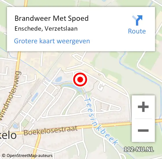 Locatie op kaart van de 112 melding: Brandweer Met Spoed Naar Enschede, Verzetslaan op 31 mei 2021 20:25