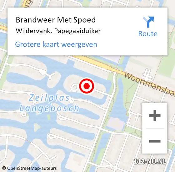 Locatie op kaart van de 112 melding: Brandweer Met Spoed Naar Wildervank, Papegaaiduiker op 31 mei 2021 21:04