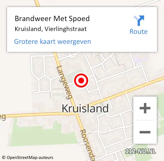 Locatie op kaart van de 112 melding: Brandweer Met Spoed Naar Kruisland, Vierlinghstraat op 31 mei 2021 21:18