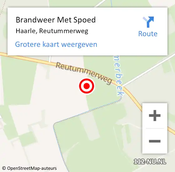 Locatie op kaart van de 112 melding: Brandweer Met Spoed Naar Haarle, Reutummerweg op 31 mei 2021 21:30