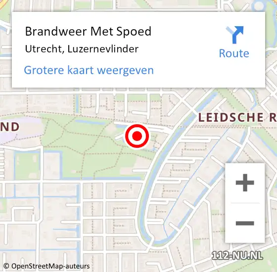 Locatie op kaart van de 112 melding: Brandweer Met Spoed Naar Utrecht, Luzernevlinder op 31 mei 2021 21:42