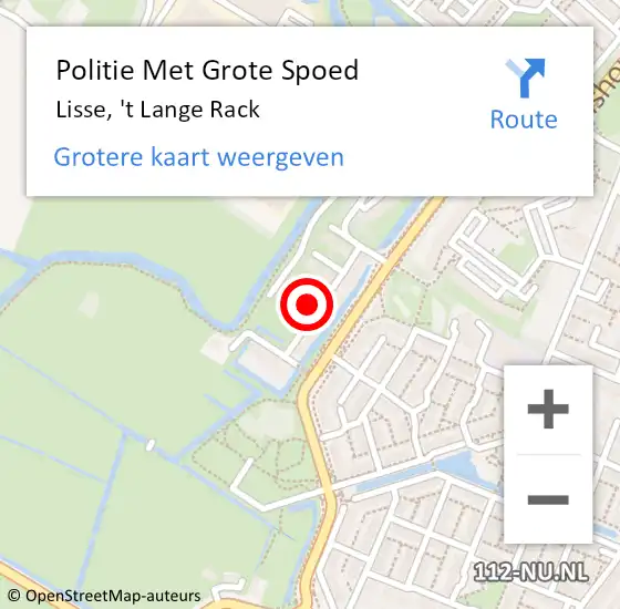 Locatie op kaart van de 112 melding: Politie Met Grote Spoed Naar Lisse, 't Lange Rack op 31 mei 2021 22:45