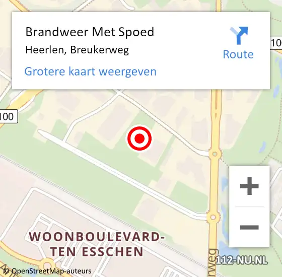 Locatie op kaart van de 112 melding: Brandweer Met Spoed Naar Heerlen, Breukerweg op 31 mei 2021 22:58