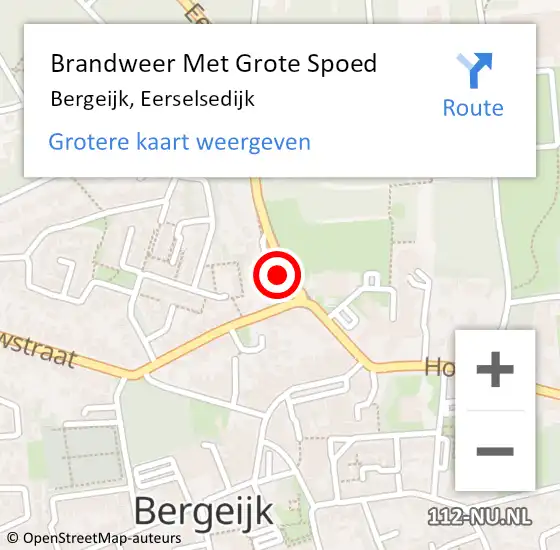 Locatie op kaart van de 112 melding: Brandweer Met Grote Spoed Naar Bergeijk, Eerselsedijk op 31 mei 2021 23:34