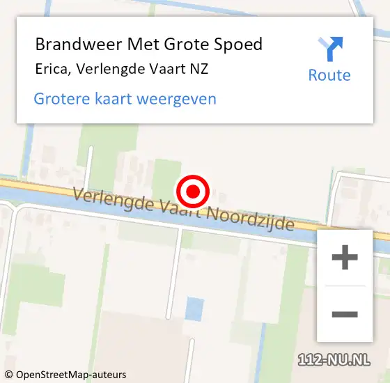 Locatie op kaart van de 112 melding: Brandweer Met Grote Spoed Naar Erica, Verlengde Vaart NZ op 1 juni 2021 01:22