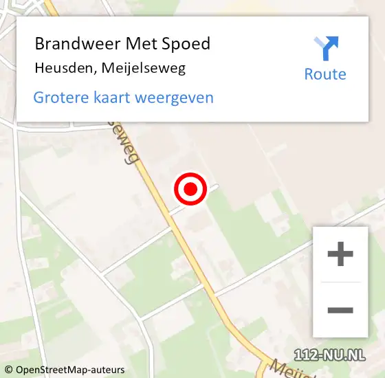 Locatie op kaart van de 112 melding: Brandweer Met Spoed Naar Heusden, Meijelseweg op 1 juni 2021 03:26