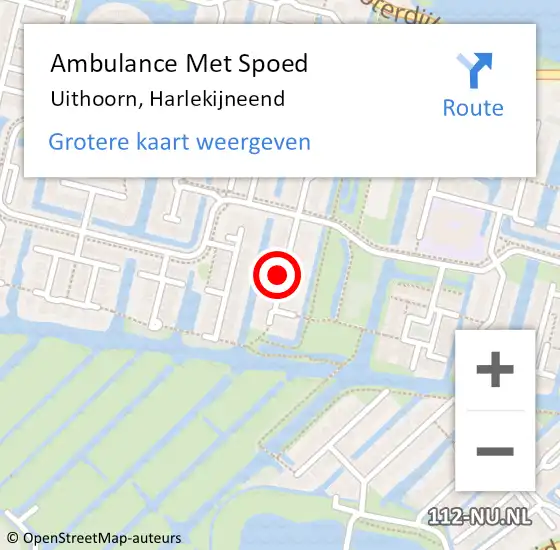 Locatie op kaart van de 112 melding: Ambulance Met Spoed Naar Uithoorn, Harlekijneend op 1 juni 2021 04:18