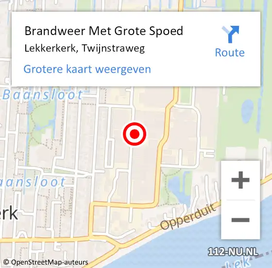 Locatie op kaart van de 112 melding: Brandweer Met Grote Spoed Naar Lekkerkerk, Twijnstraweg op 1 juni 2021 05:26