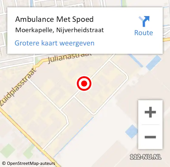 Locatie op kaart van de 112 melding: Ambulance Met Spoed Naar Moerkapelle, Nijverheidstraat op 1 juni 2021 07:15