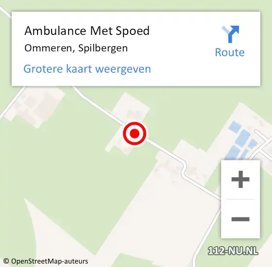 Locatie op kaart van de 112 melding: Ambulance Met Spoed Naar Ommeren, Spilbergen op 1 juni 2021 07:41