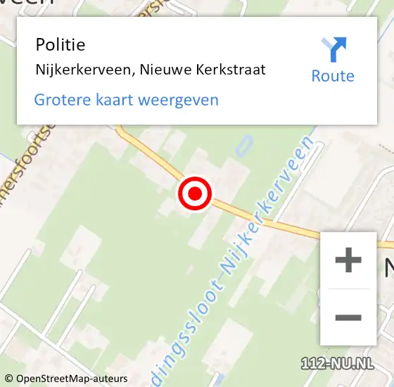 Locatie op kaart van de 112 melding: Politie Nijkerkerveen, Nieuwe Kerkstraat op 1 juni 2021 08:09