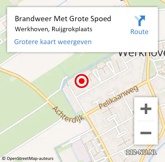 Locatie op kaart van de 112 melding: Brandweer Met Grote Spoed Naar Werkhoven, Ruijgrokplaats op 1 juni 2021 09:19