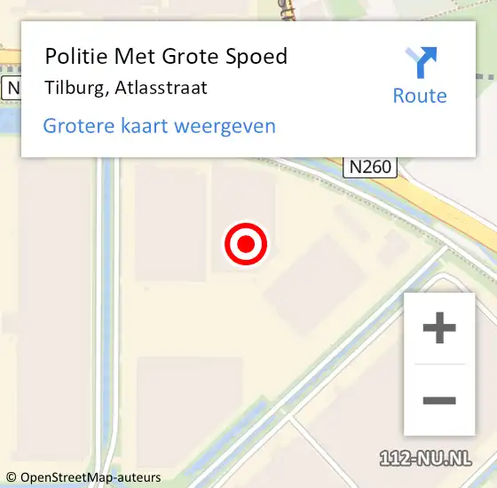 Locatie op kaart van de 112 melding: Politie Met Grote Spoed Naar Tilburg, Atlasstraat op 1 juni 2021 09:27