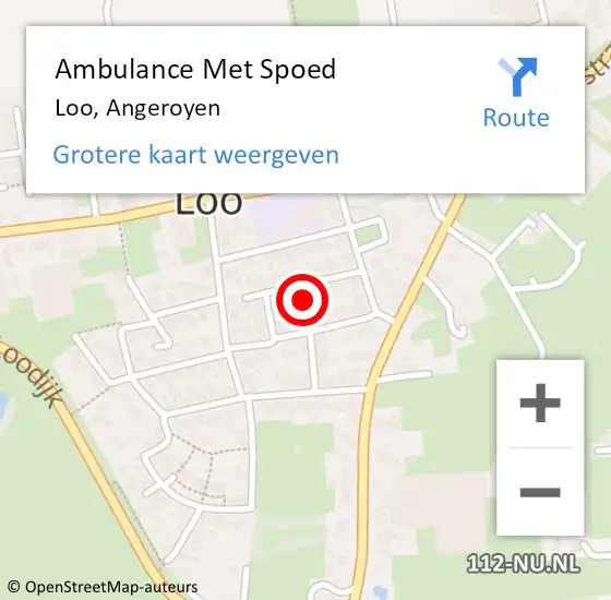 Locatie op kaart van de 112 melding: Ambulance Met Spoed Naar Loo, Angeroyen op 1 juni 2021 10:10