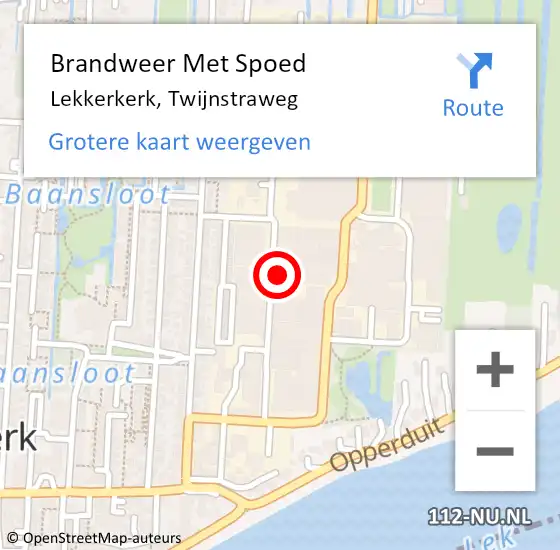 Locatie op kaart van de 112 melding: Brandweer Met Spoed Naar Lekkerkerk, Twijnstraweg op 1 juni 2021 10:14