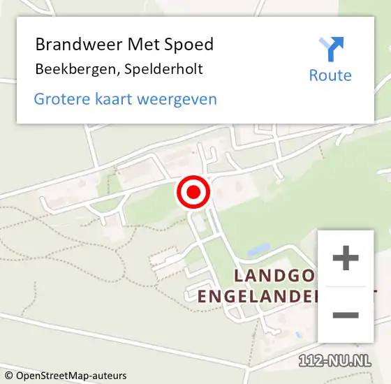 Locatie op kaart van de 112 melding: Brandweer Met Spoed Naar Beekbergen, Spelderholt op 1 juni 2021 10:15