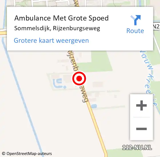 Locatie op kaart van de 112 melding: Ambulance Met Grote Spoed Naar Sommelsdijk, Rijzenburgseweg op 1 juni 2021 10:33