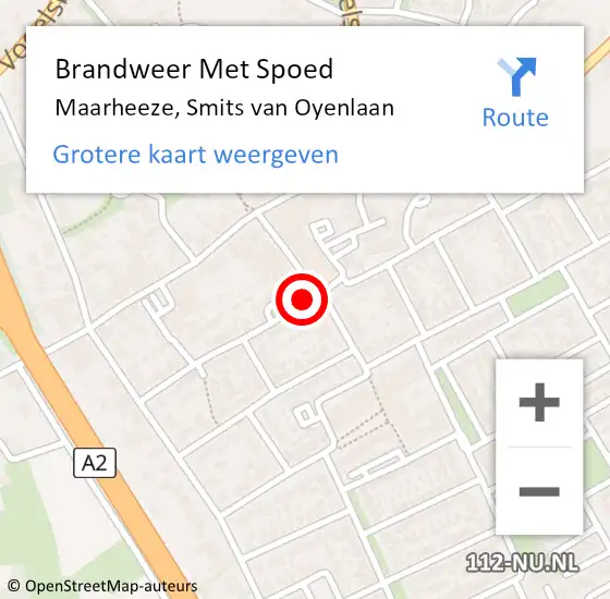 Locatie op kaart van de 112 melding: Brandweer Met Spoed Naar Maarheeze, Smits van Oyenlaan op 1 juni 2021 11:29