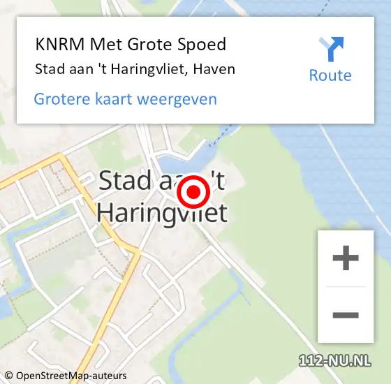 Locatie op kaart van de 112 melding: KNRM Met Grote Spoed Naar Stad aan 't Haringvliet, Haven op 1 juni 2021 12:02