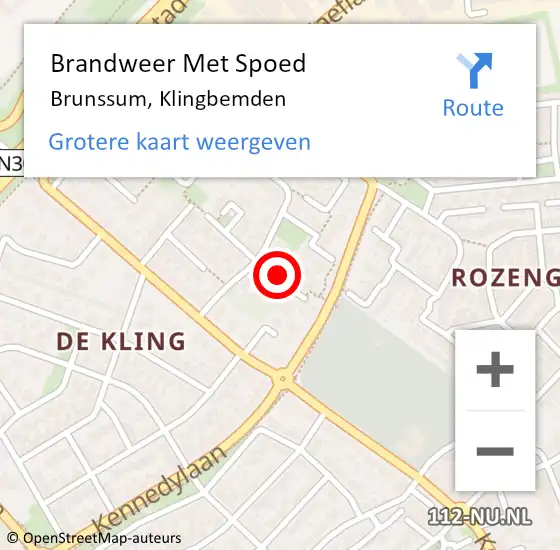 Locatie op kaart van de 112 melding: Brandweer Met Spoed Naar Brunssum, Klingbemden op 1 juni 2021 12:11