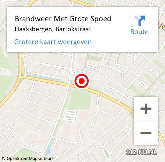 Locatie op kaart van de 112 melding: Brandweer Met Grote Spoed Naar Haaksbergen, Bartokstraat op 12 juni 2014 00:43