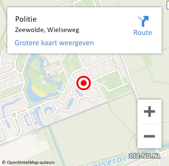 Locatie op kaart van de 112 melding: Politie Zeewolde, Wielseweg op 1 juni 2021 12:43