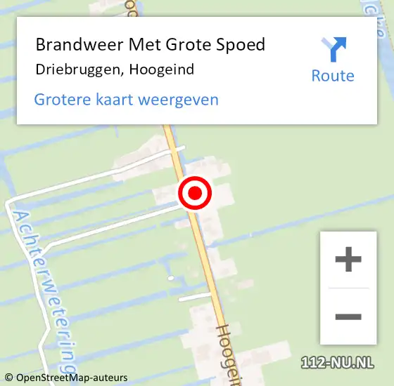 Locatie op kaart van de 112 melding: Brandweer Met Grote Spoed Naar Driebruggen, Hoogeind op 1 juni 2021 12:44