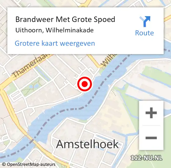 Locatie op kaart van de 112 melding: Brandweer Met Grote Spoed Naar Uithoorn, Wilhelminakade op 1 juni 2021 12:52