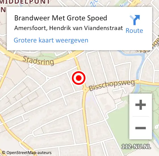 Locatie op kaart van de 112 melding: Brandweer Met Grote Spoed Naar Amersfoort, Hendrik van Viandenstraat op 1 juni 2021 13:23