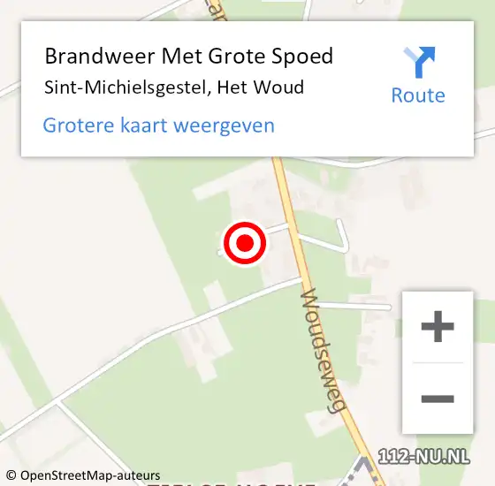 Locatie op kaart van de 112 melding: Brandweer Met Grote Spoed Naar Sint-Michielsgestel, Het Woud op 1 juni 2021 13:34