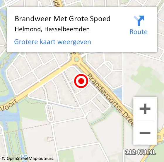 Locatie op kaart van de 112 melding: Brandweer Met Grote Spoed Naar Helmond, Hasselbeemden op 1 juni 2021 14:10