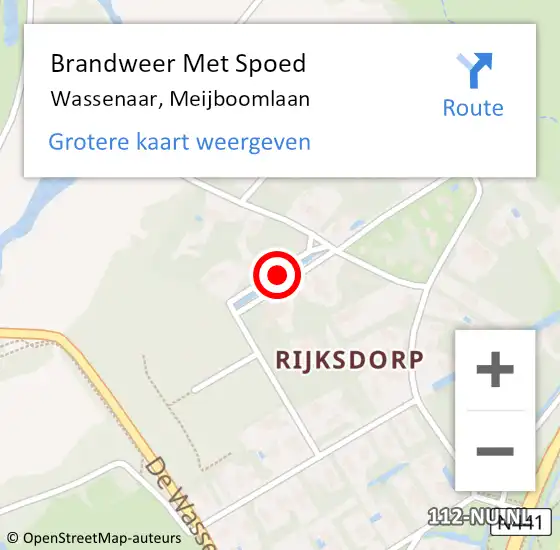 Locatie op kaart van de 112 melding: Brandweer Met Spoed Naar Wassenaar, Meijboomlaan op 1 juni 2021 14:28