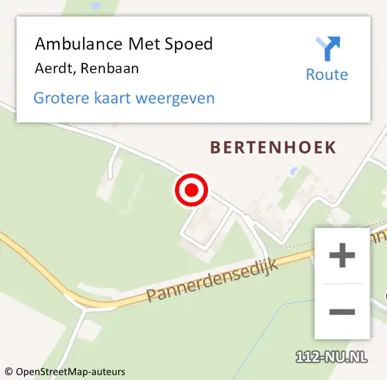Locatie op kaart van de 112 melding: Ambulance Met Spoed Naar Aerdt, Renbaan op 1 juni 2021 14:52