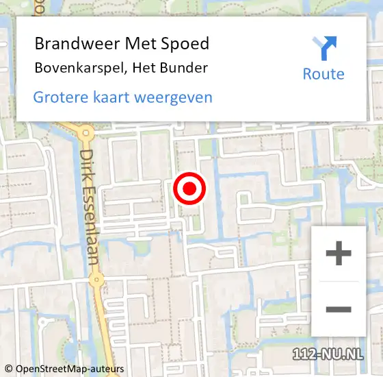 Locatie op kaart van de 112 melding: Brandweer Met Spoed Naar Bovenkarspel, Het Bunder op 1 juni 2021 14:55