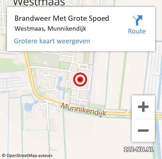 Locatie op kaart van de 112 melding: Brandweer Met Grote Spoed Naar Westmaas, Munnikendijk op 1 juni 2021 14:56