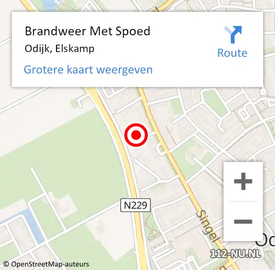 Locatie op kaart van de 112 melding: Brandweer Met Spoed Naar Odijk, Elskamp op 1 juni 2021 15:10